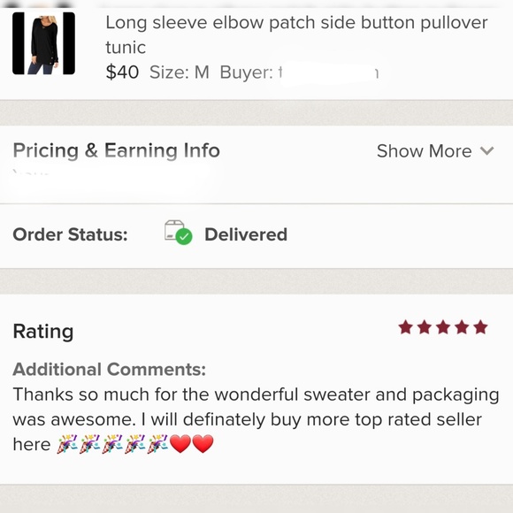 5 ⭐ rated Long sleeve elbow patch pullover tunic - Picture 5 of 6